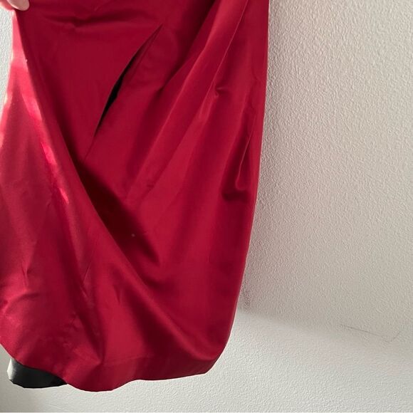VTG DKNY 90s Bubble Dress Red Silk Scarlet Tank Empire Waist Balloon Pockets 8 - Picture 7 of 16